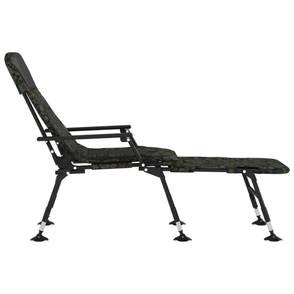 vidaXL Șezlong pescuit picioare reglabile de noroi, pliabil, camuflaj vidaXL Șezlong pescuit picioare reglabile de noroi, pliabil, camuflaj