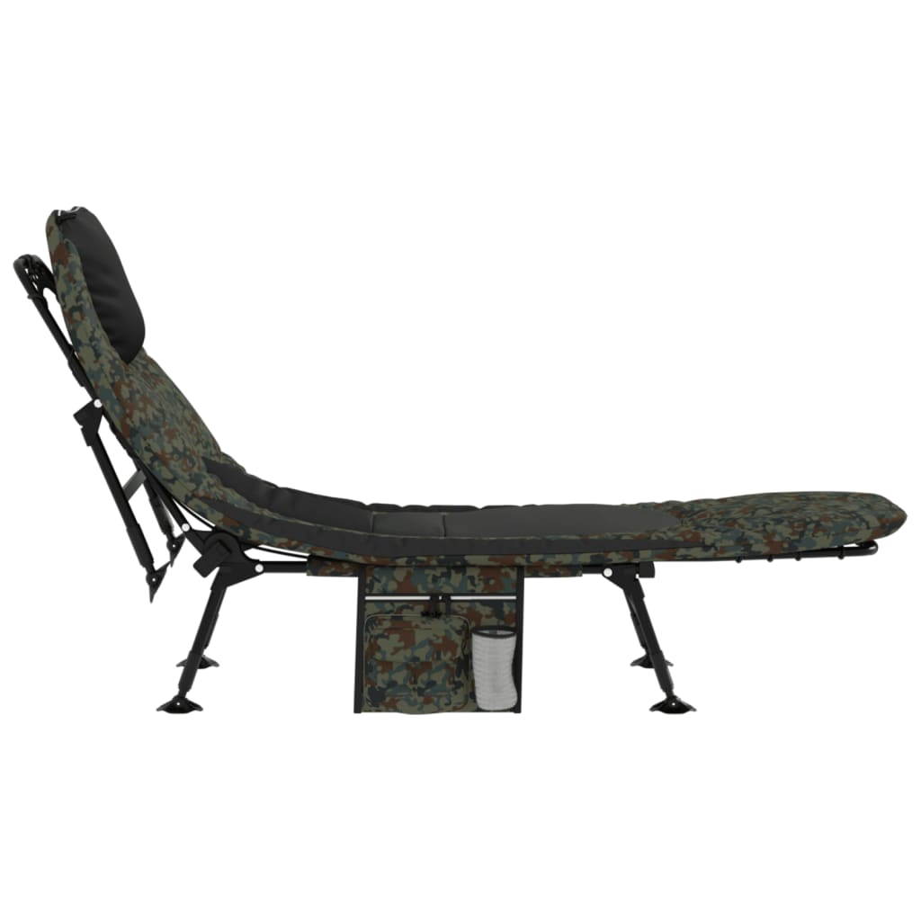 vidaXL Șezlong pescuit picioare reglabile de noroi, pliabil, camuflaj vidaXL Șezlong pescuit picioare reglabile de noroi, pliabil, camuflaj