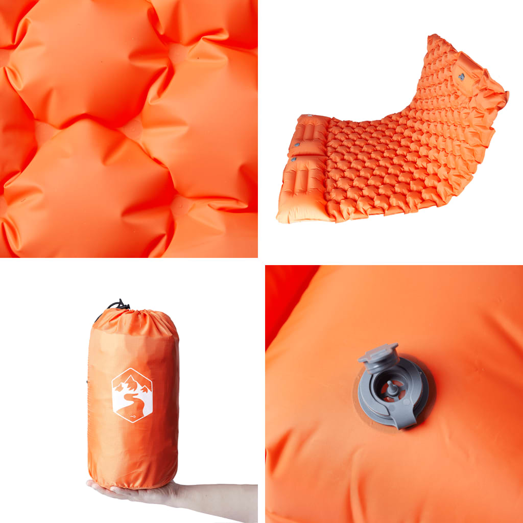 vidaXL Saltea camping auto-gonflabilă cu perne, 2 persoane, portocaliu vidaXL Saltea camping auto-gonflabilă cu perne, 2 persoane, portocaliu