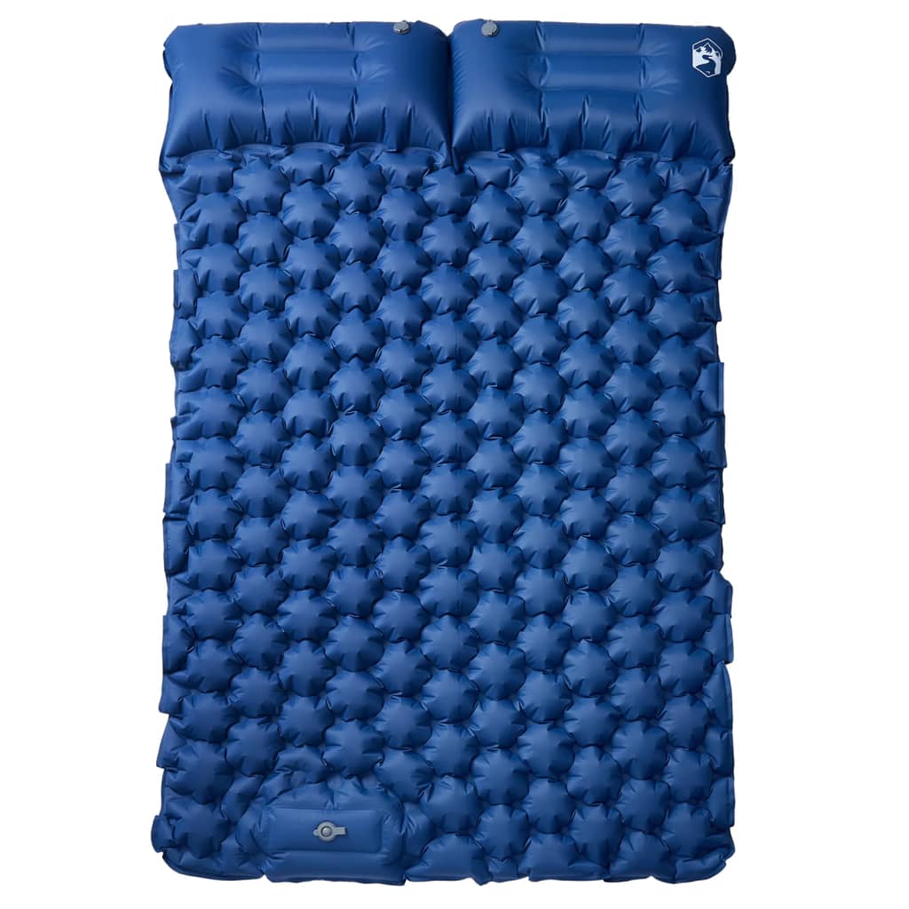 vidaXL Saltea de camping cu perne cu autoumflare 2 persoane, bleumarin vidaXL Saltea de camping cu perne cu autoumflare 2 persoane, bleumarin