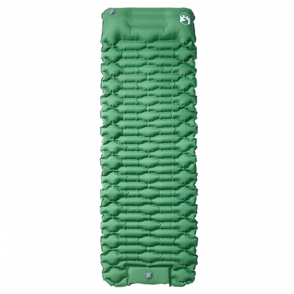 vidaXL Saltea camping auto-gonflabilă, cu pernă, 1 persoană, verde vidaXL Saltea camping auto-gonflabilă, cu pernă, 1 persoană, verde