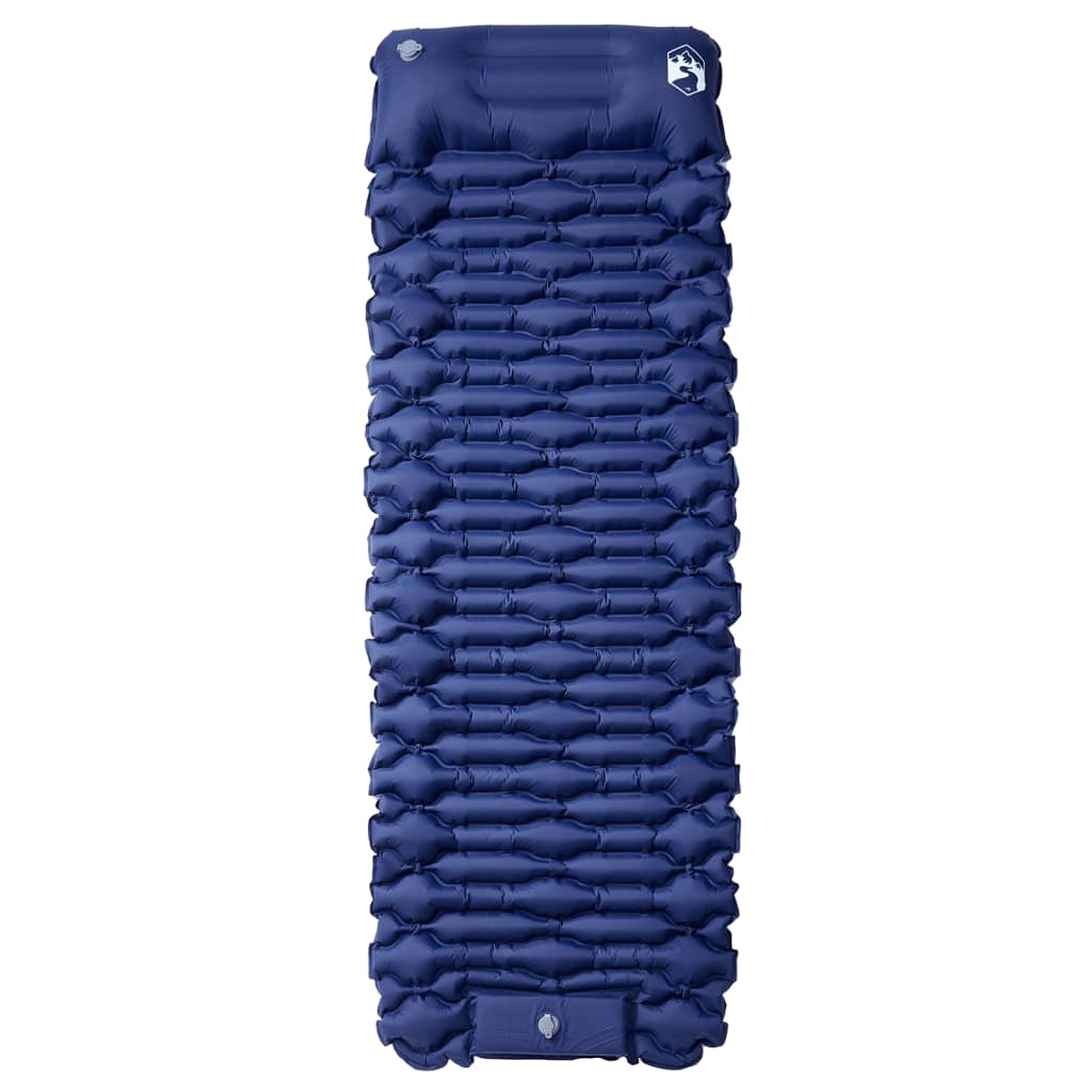 vidaXL Saltea de camping auto-gonflabilă cu pernă 1 persoană bleumarin vidaXL Saltea de camping auto-gonflabilă cu pernă 1 persoană bleumarin