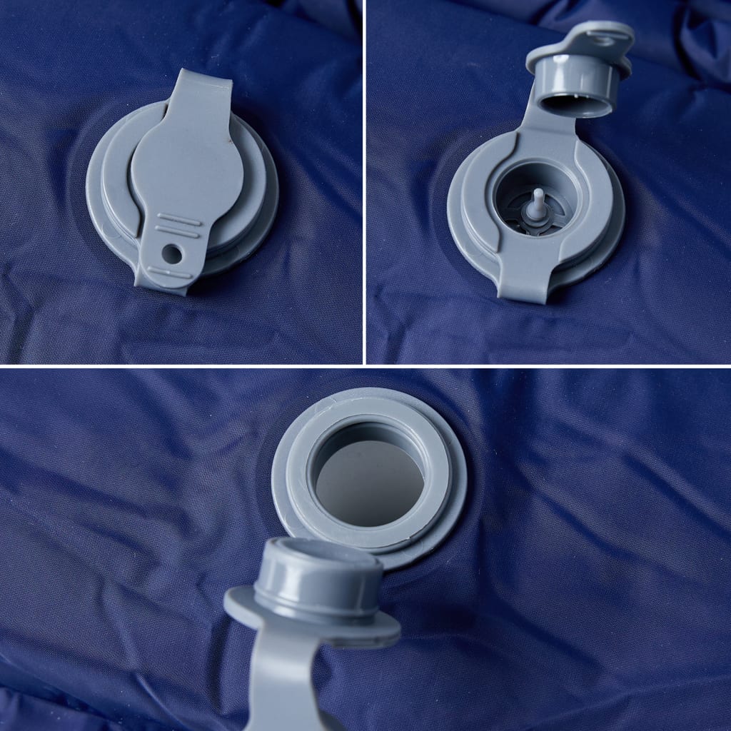 vidaXL Saltea de camping auto-gonflabilă cu pernă 1 persoană bleumarin vidaXL Saltea de camping auto-gonflabilă cu pernă 1 persoană bleumarin