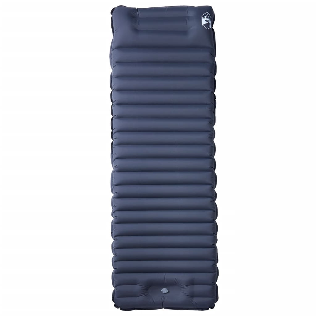 vidaXL Saltea de camping auto-gonflabilă, cu pernă, 1 persoană, gri