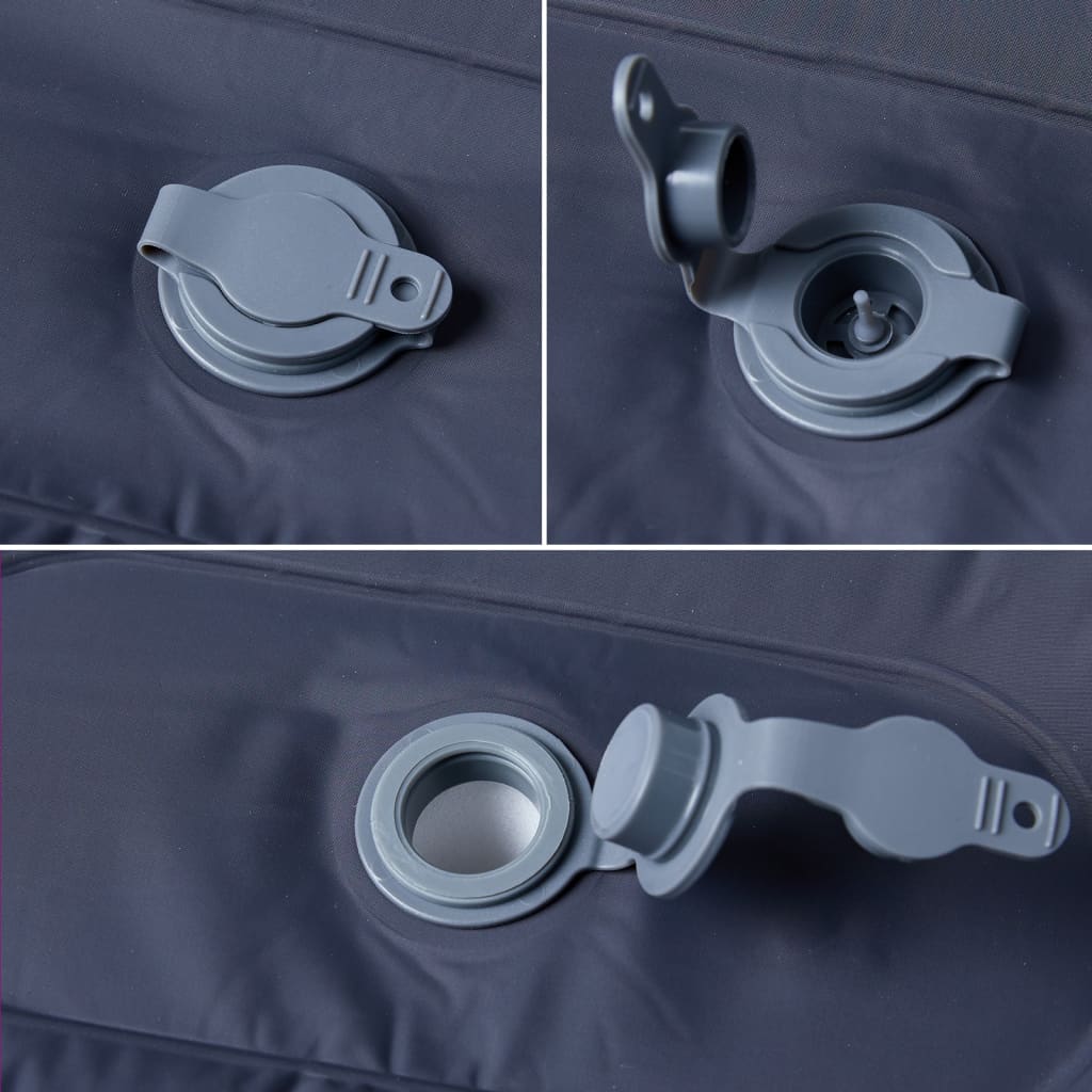 vidaXL Saltea de camping auto-gonflabilă, cu pernă, 1 persoană, gri