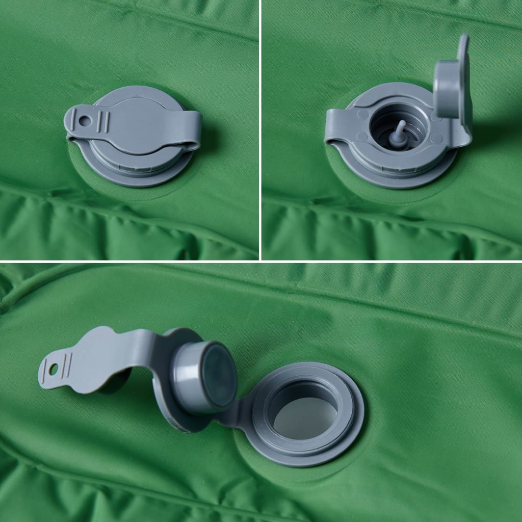 vidaXL Saltea camping auto-gonflabilă, cu pernă, 1 persoană, verde vidaXL Saltea camping auto-gonflabilă, cu pernă, 1 persoană, verde