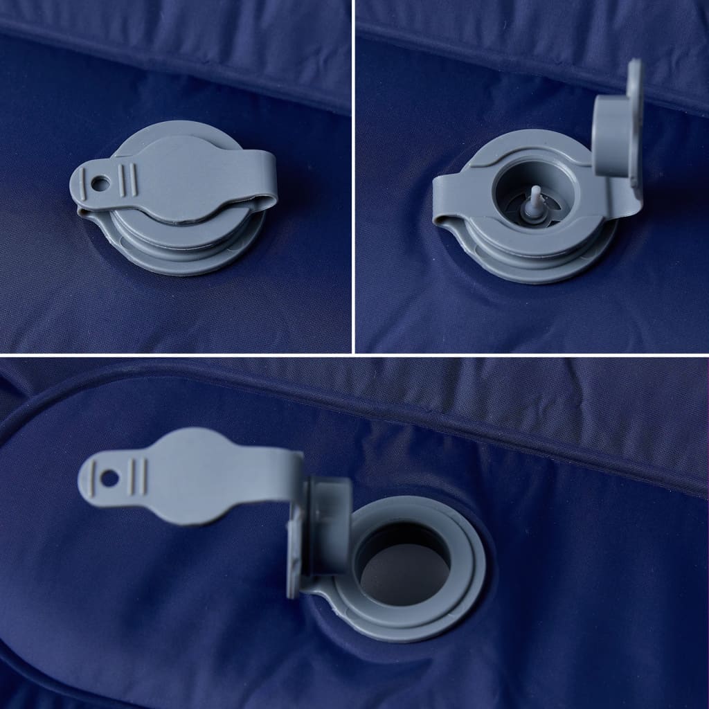 vidaXL Saltea de camping auto-gonflabilă cu pernă 1 persoană bleumarin