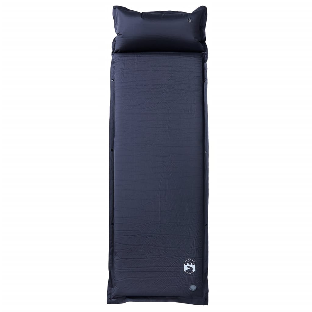 vidaXL Saltea de camping auto-gonflabilă, cu pernă, 1 persoană, gri vidaXL Saltea de camping auto-gonflabilă, cu pernă, 1 persoană, gri