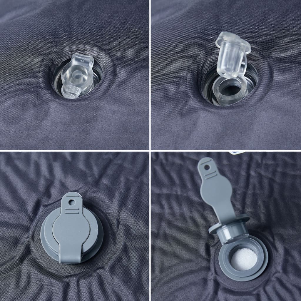 vidaXL Saltea de camping auto-gonflabilă, cu pernă, 1 persoană, gri vidaXL Saltea de camping auto-gonflabilă, cu pernă, 1 persoană, gri