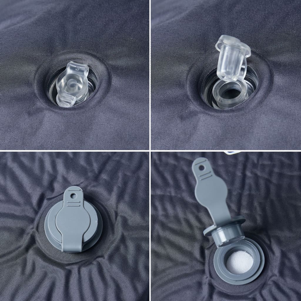vidaXL Saltea de camping auto-gonflabilă, cu pernă, 1 persoană, gri