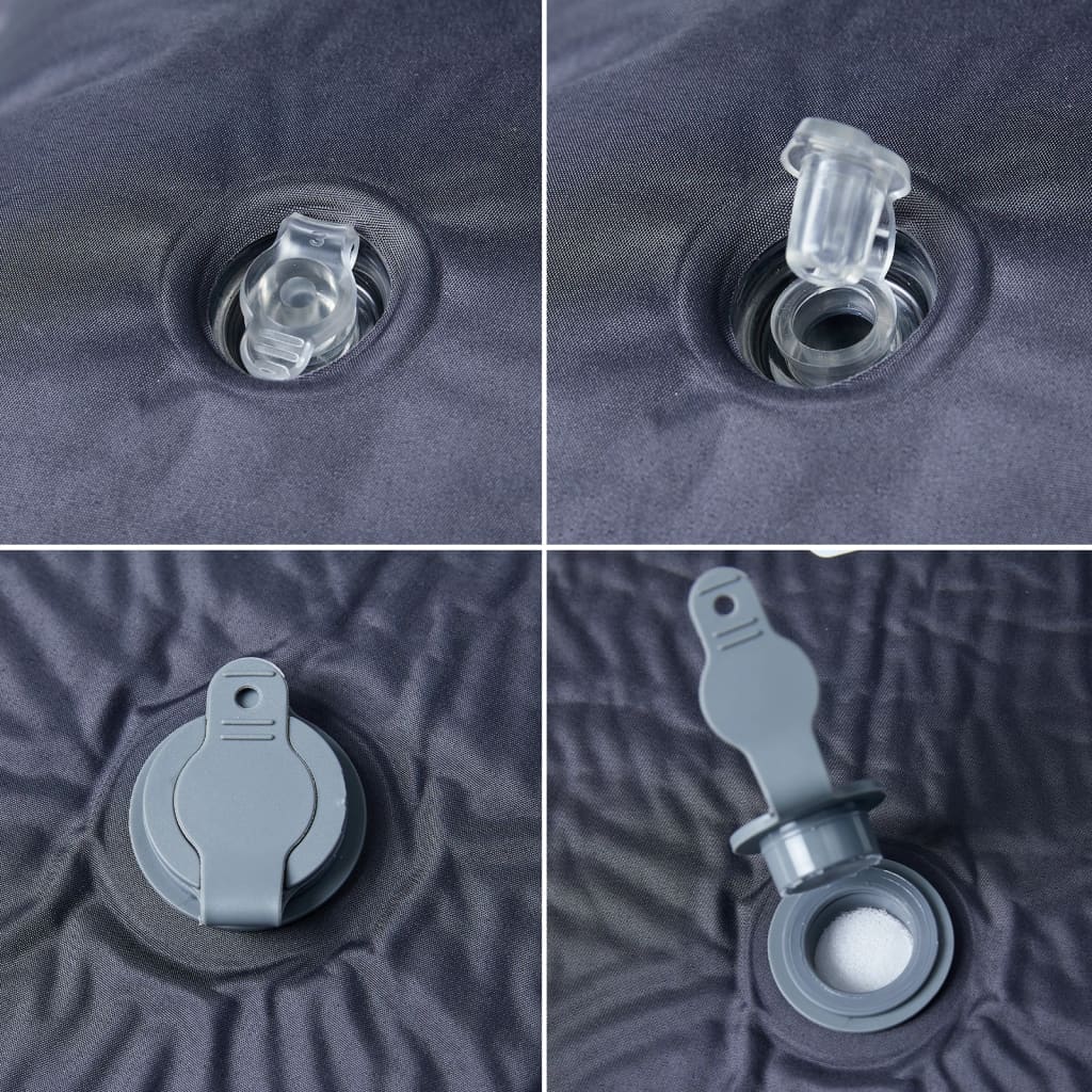 vidaXL Saltea de camping auto-gonflabilă, cu pernă, 1 persoană, gri vidaXL Saltea de camping auto-gonflabilă, cu pernă, 1 persoană, gri