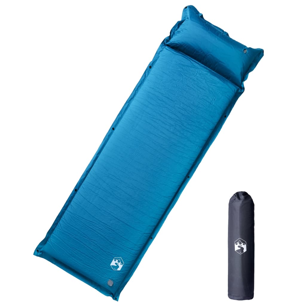 vidaXL Saltea de camping gonflabilă cu pernă, 1 persoană, turcoaz vidaXL Saltea de camping gonflabilă cu pernă, 1 persoană, turcoaz