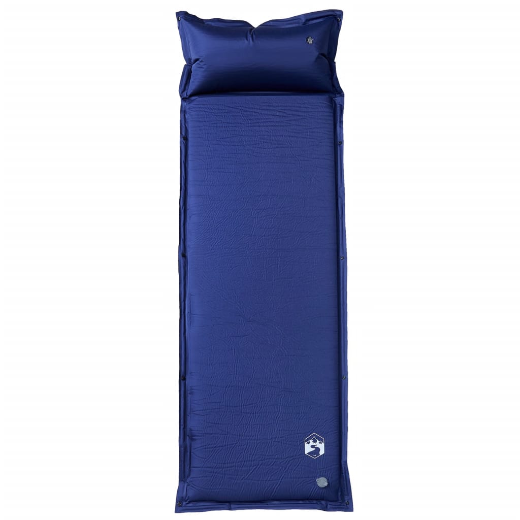 vidaXL Saltea de camping auto-gonflabilă cu pernă 1 persoană bleumarin vidaXL Saltea de camping auto-gonflabilă cu pernă 1 persoană bleumarin