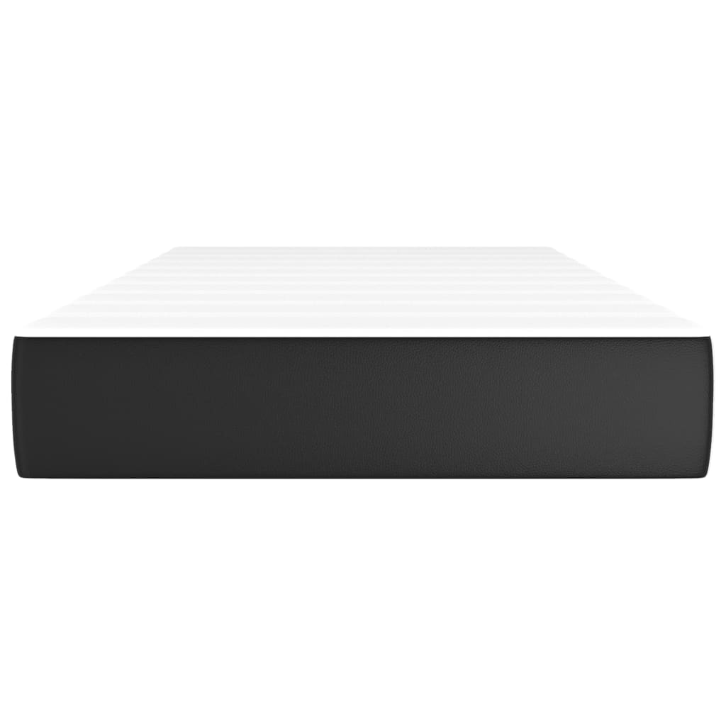 vidaXL Saltea de pat cu arcuri, negru, 120x190x20 cm, piele ecologică