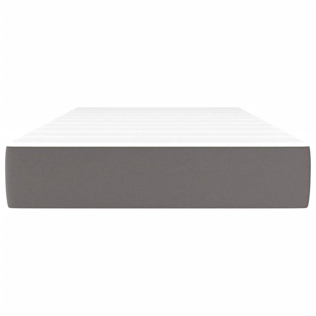 vidaXL Saltea de pat cu arcuri, gri, 120x190x20 cm, piele ecologică vidaXL Saltea de pat cu arcuri, gri, 120x190x20 cm, piele ecologică