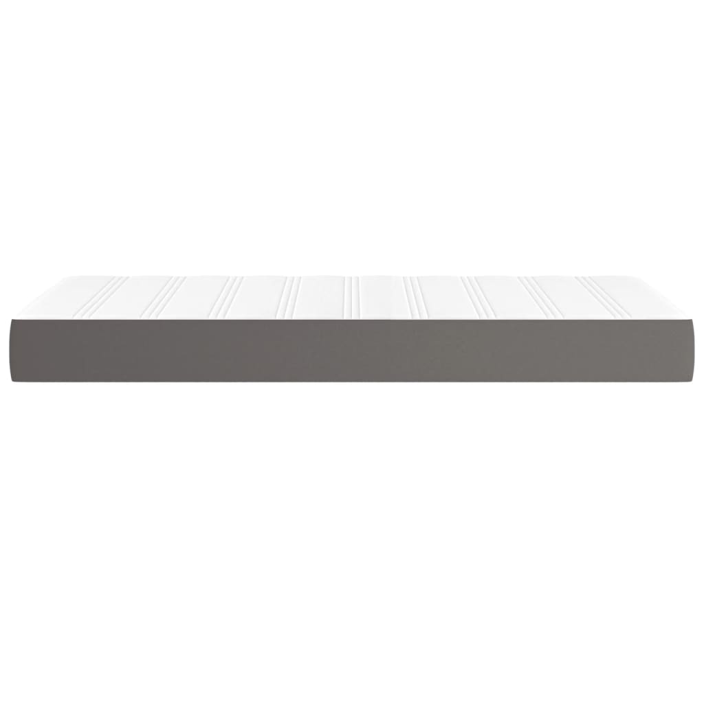 vidaXL Saltea de pat cu arcuri, gri, 120x190x20 cm, piele ecologică vidaXL Saltea de pat cu arcuri, gri, 120x190x20 cm, piele ecologică