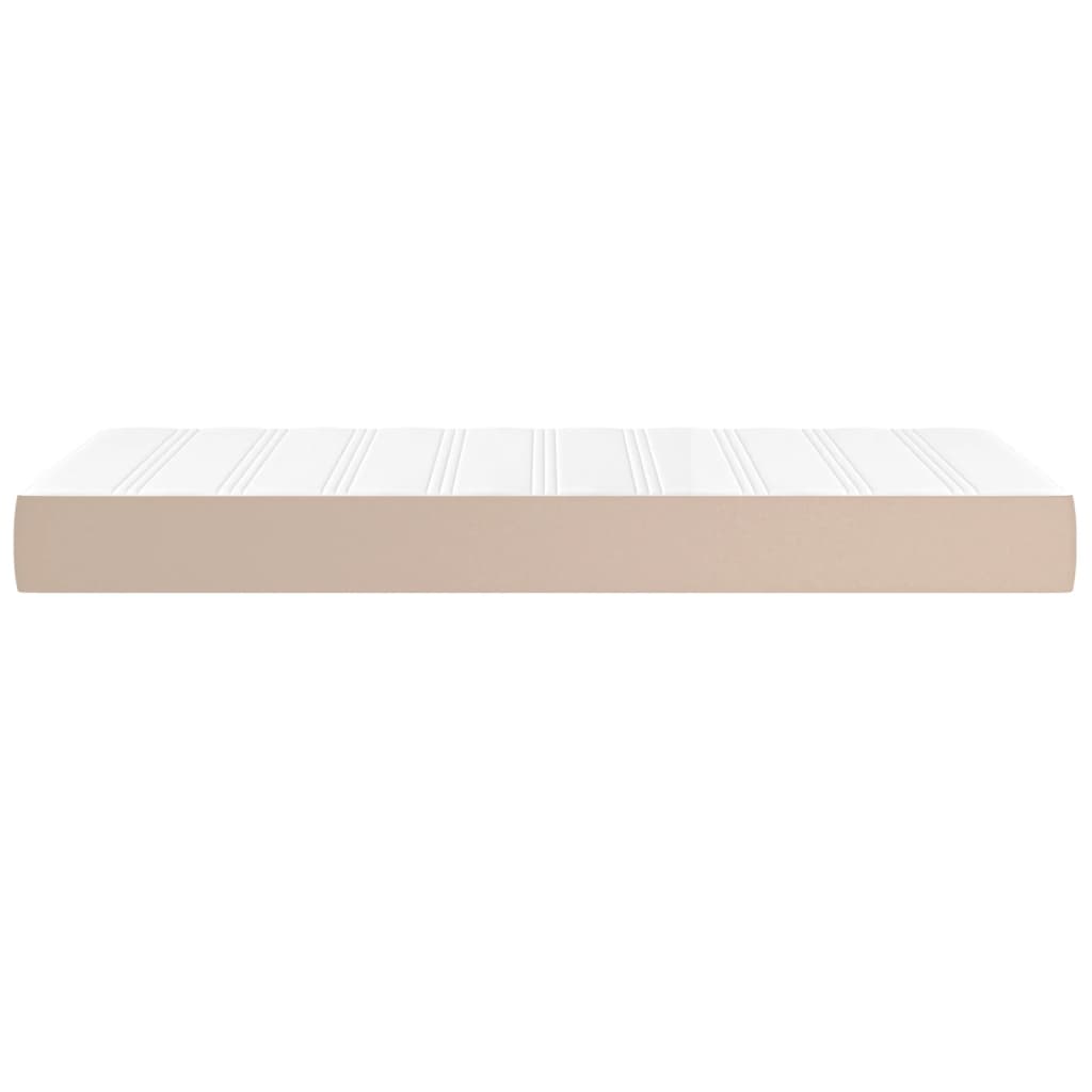 vidaXL Saltea de pat cu arcuri, cappuccino, 120x190x20 cm, piele eco vidaXL Saltea de pat cu arcuri, cappuccino, 120x190x20 cm, piele eco