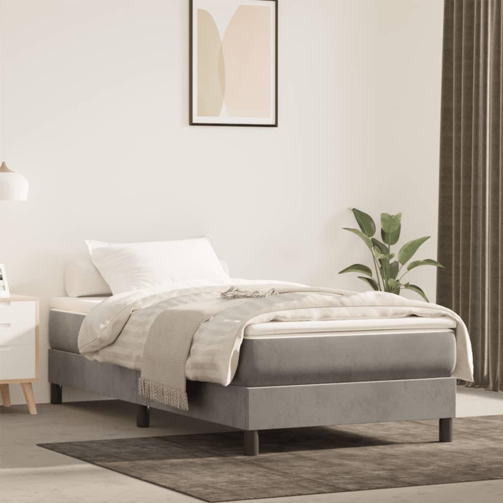 vidaXL Saltea de pat cu arcuri, gri deschis, 120x190x20 cm, textil vidaXL Saltea de pat cu arcuri, gri deschis, 120x190x20 cm, textil