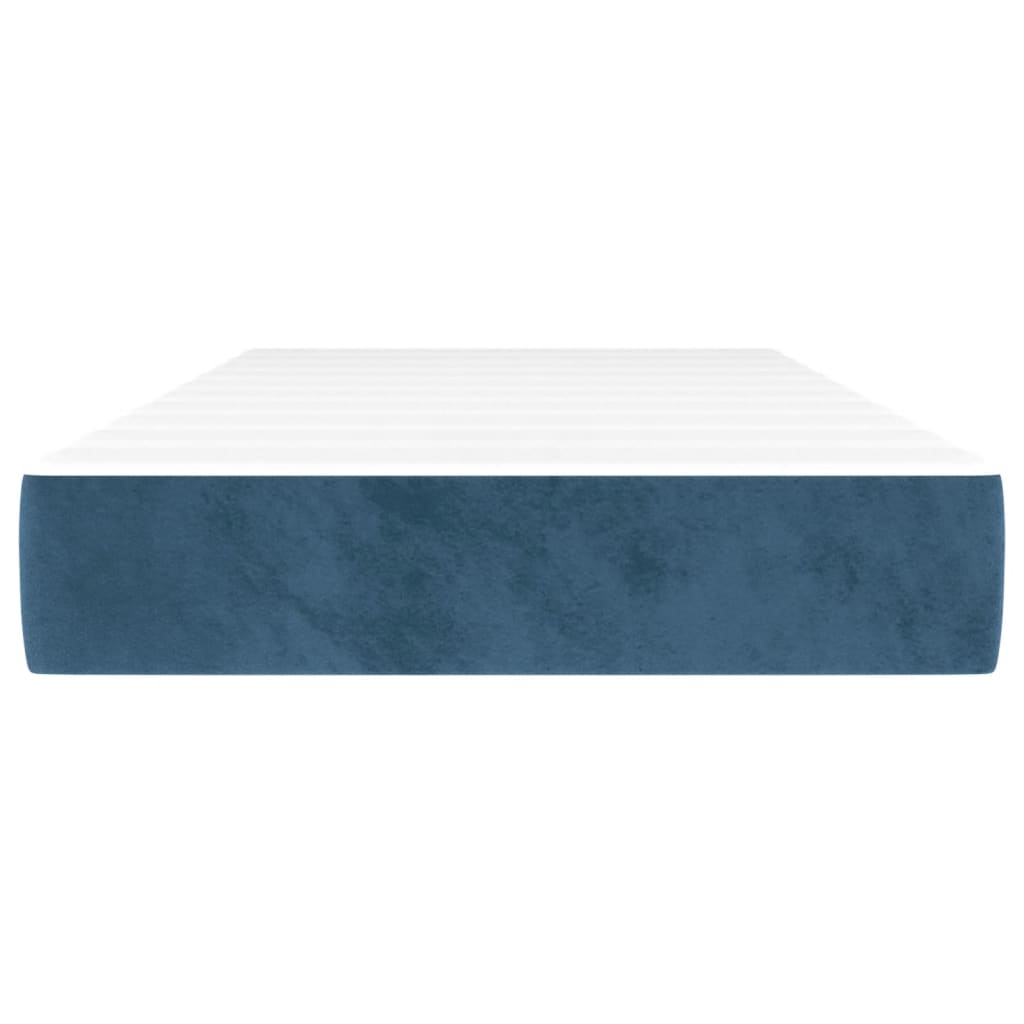 vidaXL Saltea de pat cu arcuri, albastru închis, 120x190x20 cm catifea vidaXL Saltea de pat cu arcuri, albastru închis, 120x190x20 cm catifea