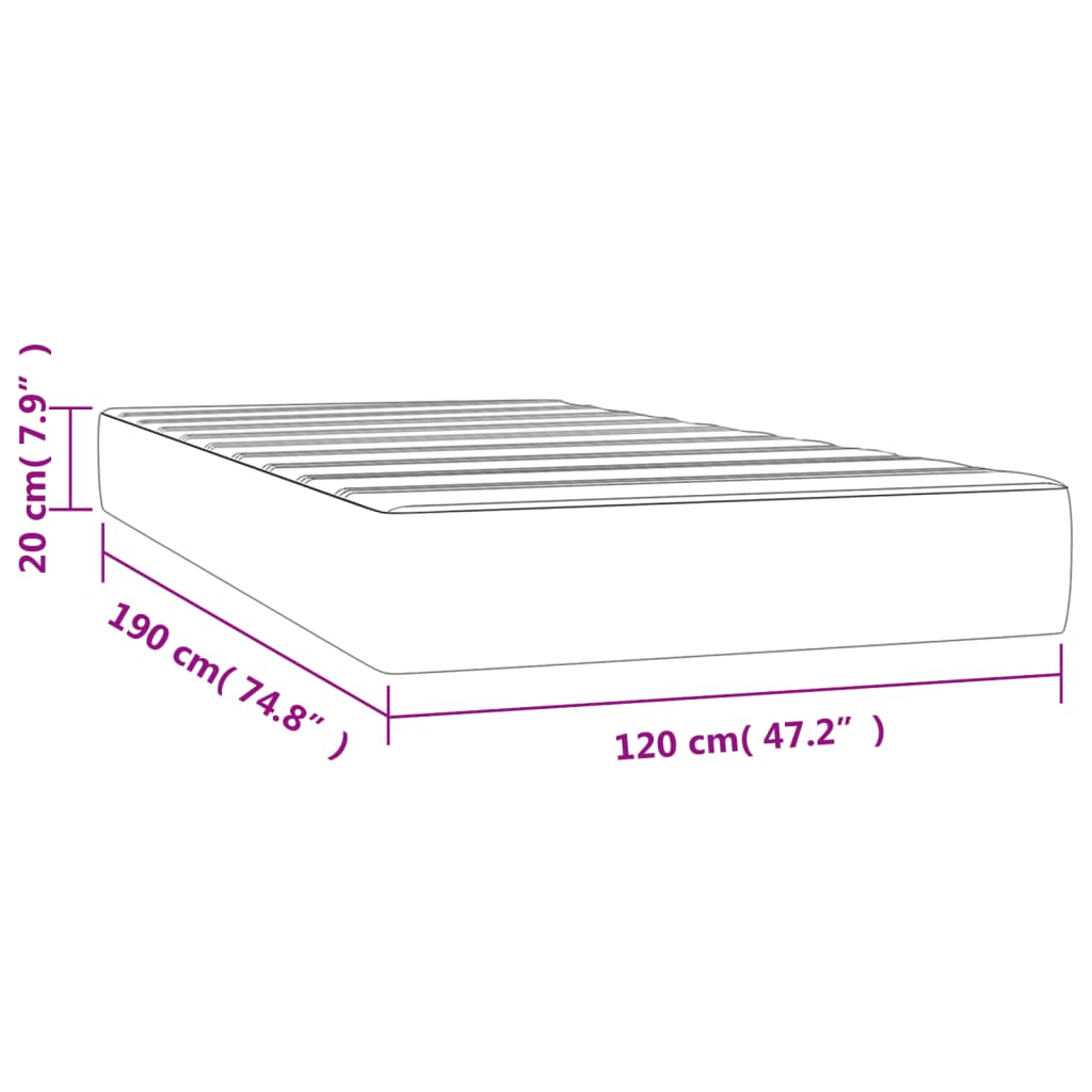 vidaXL Saltea de pat cu arcuri, albastru închis, 120x190x20 cm catifea vidaXL Saltea de pat cu arcuri, albastru închis, 120x190x20 cm catifea