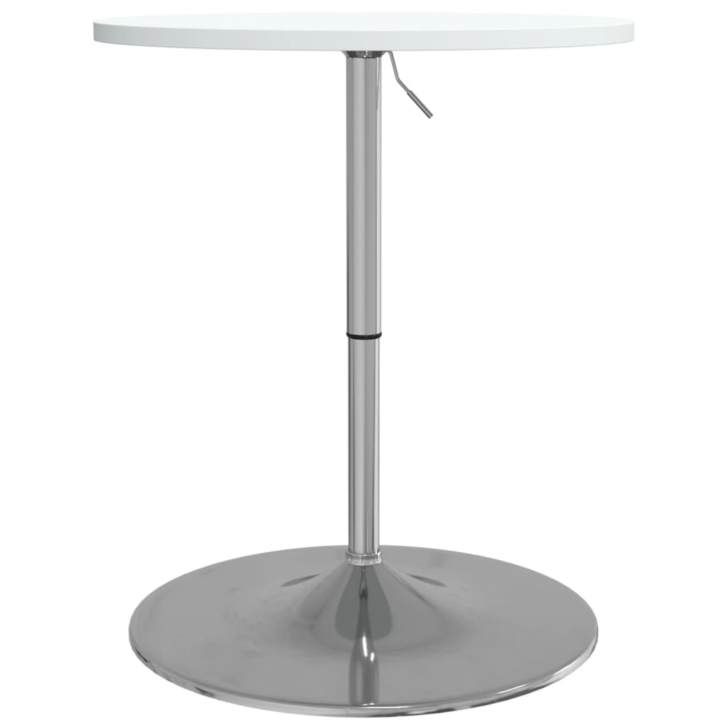 vidaXL Masă de bar, alb, 60x60x90 cm, lemn prelucrat și oțel cromat