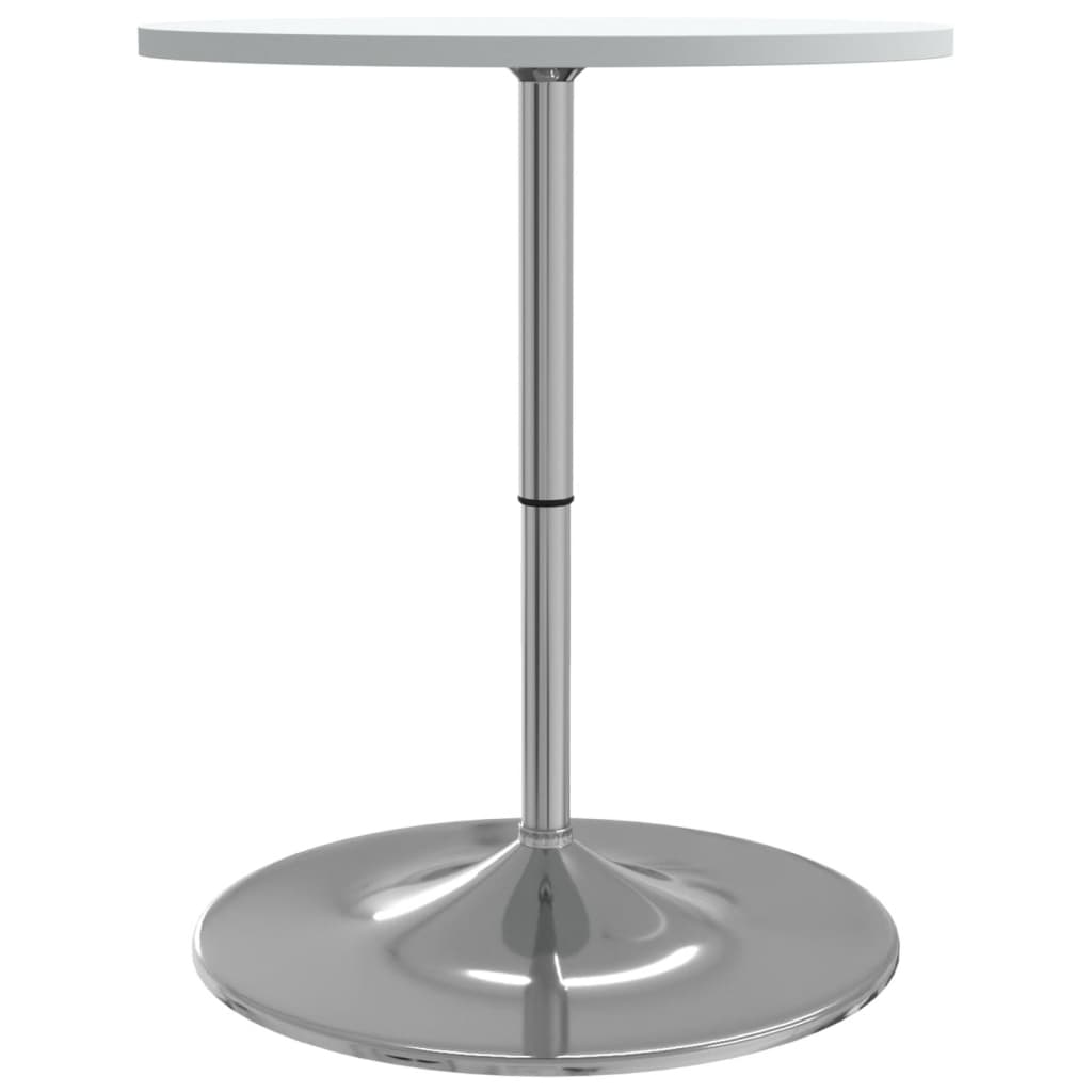 vidaXL Masă de bar, alb, 60x60x90 cm, lemn prelucrat și oțel cromat