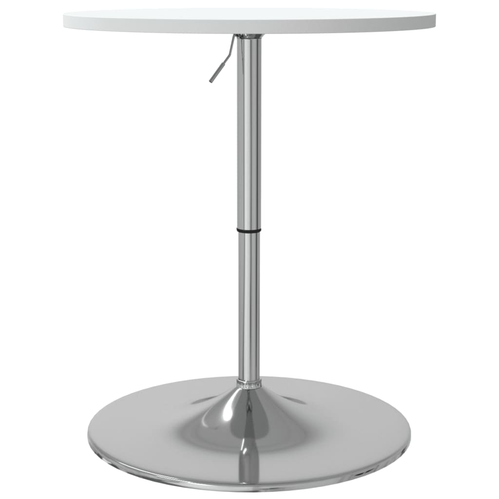 vidaXL Masă de bar, alb, 60x60x90 cm, lemn prelucrat și oțel cromat