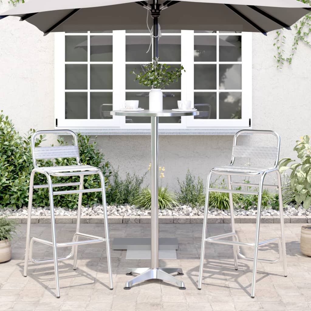 vidaXL Masă bar exterior înălțime reglabilă Ø59,5x70/109,5 cm aluminiu vidaXL Masă bar exterior înălțime reglabilă Ø59,5x70/109,5 cm aluminiu