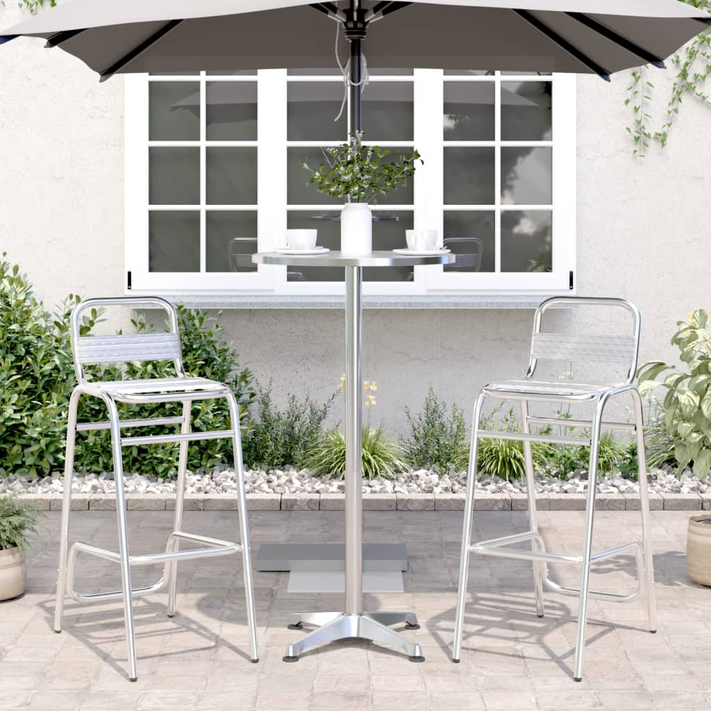 vidaXL Masă bar exterior înălțime reglabilă Ø59,5x70/114,5 cm aluminiu vidaXL Masă bar exterior înălțime reglabilă Ø59,5x70/114,5 cm aluminiu
