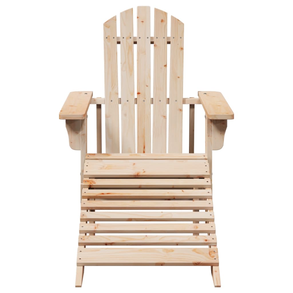 vidaXL Scaun Adirondack cu taburet, lemn masiv de brad vidaXL Scaun Adirondack cu taburet, lemn masiv de brad
