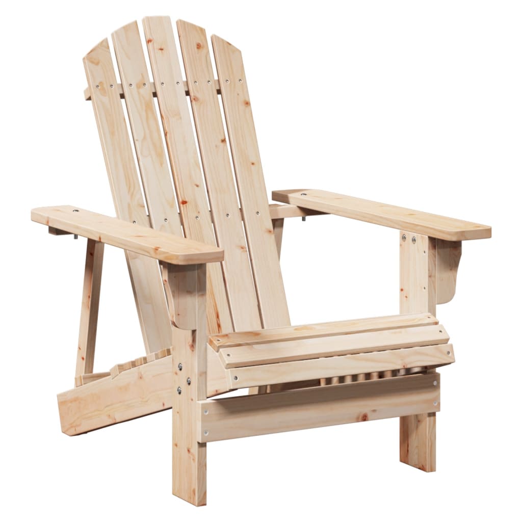 vidaXL Scaun Adirondack cu taburet, lemn masiv de brad vidaXL Scaun Adirondack cu taburet, lemn masiv de brad