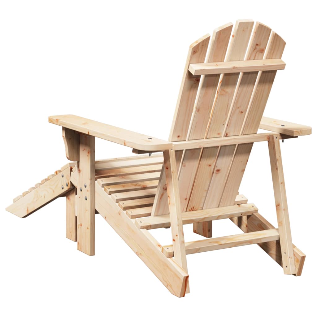 vidaXL Scaun Adirondack cu taburet, lemn masiv de brad vidaXL Scaun Adirondack cu taburet, lemn masiv de brad