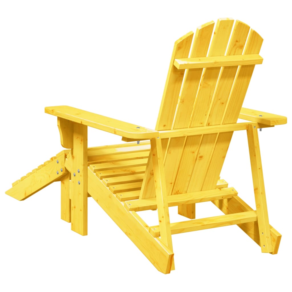vidaXL Scaun Adirondack cu taburet, galben, lemn masiv de brad vidaXL Scaun Adirondack cu taburet, galben, lemn masiv de brad