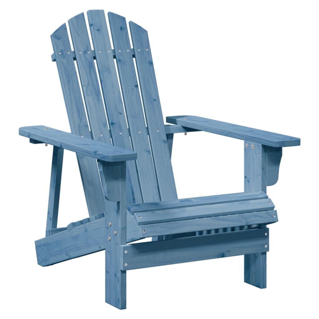 vidaXL Scaun Adirondack cu taburet, albastru, lemn masiv de brad vidaXL Scaun Adirondack cu taburet, albastru, lemn masiv de brad