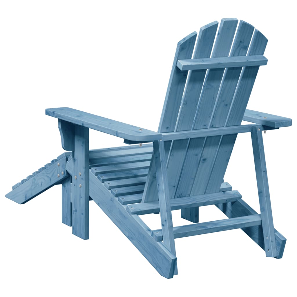 vidaXL Scaun Adirondack cu taburet, albastru, lemn masiv de brad vidaXL Scaun Adirondack cu taburet, albastru, lemn masiv de brad