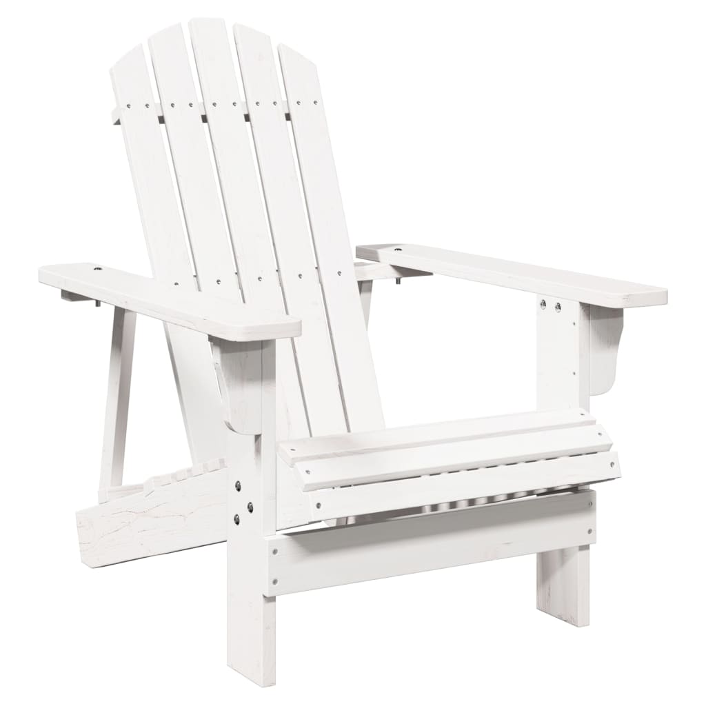 vidaXL Scaun Adirondack, alb, 69x85x90,5 cm, lemn masiv de brad