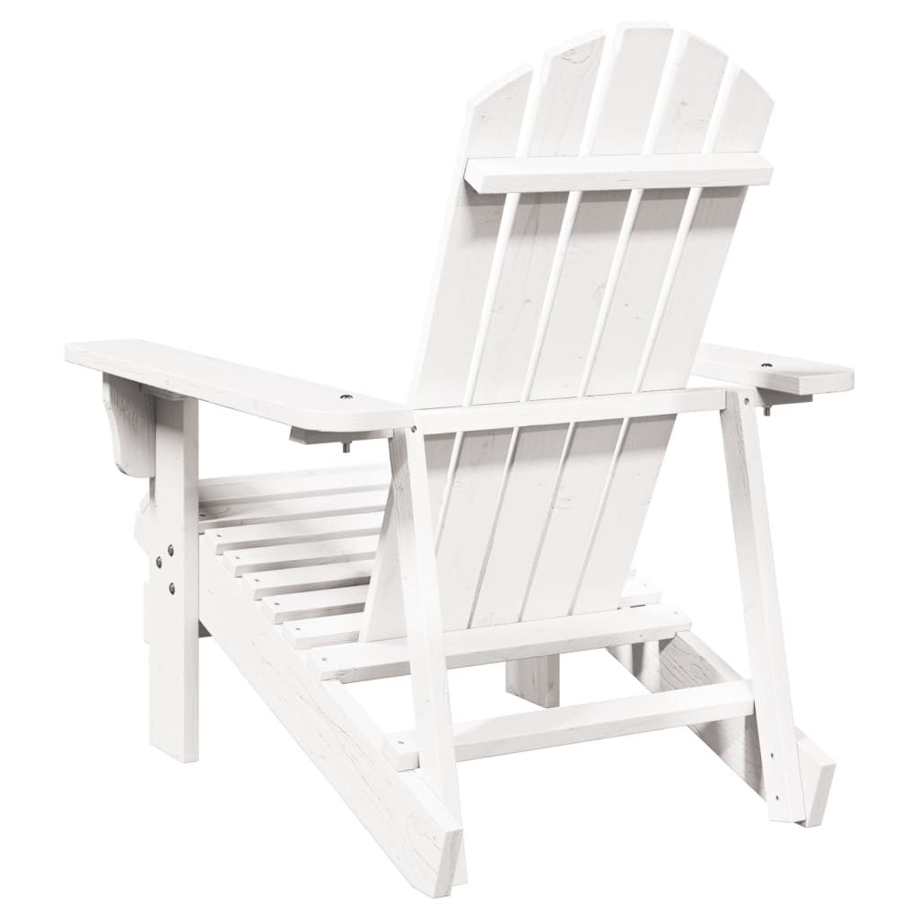 vidaXL Scaun Adirondack, alb, 69x85x90,5 cm, lemn masiv de brad