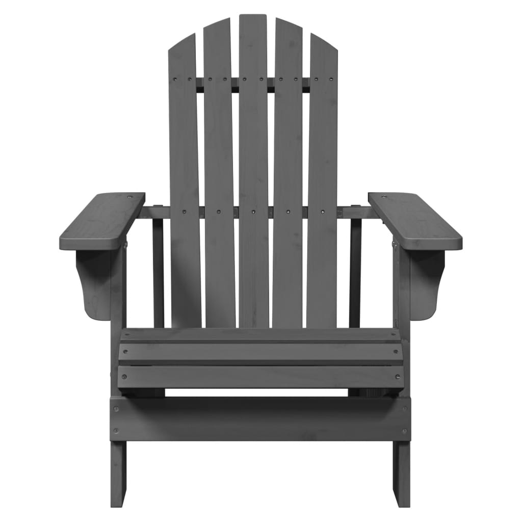 vidaXL Scaun Adirondack, gri, 69x85x90,5 cm, lemn masiv de brad vidaXL Scaun Adirondack, gri, 69x85x90,5 cm, lemn masiv de brad