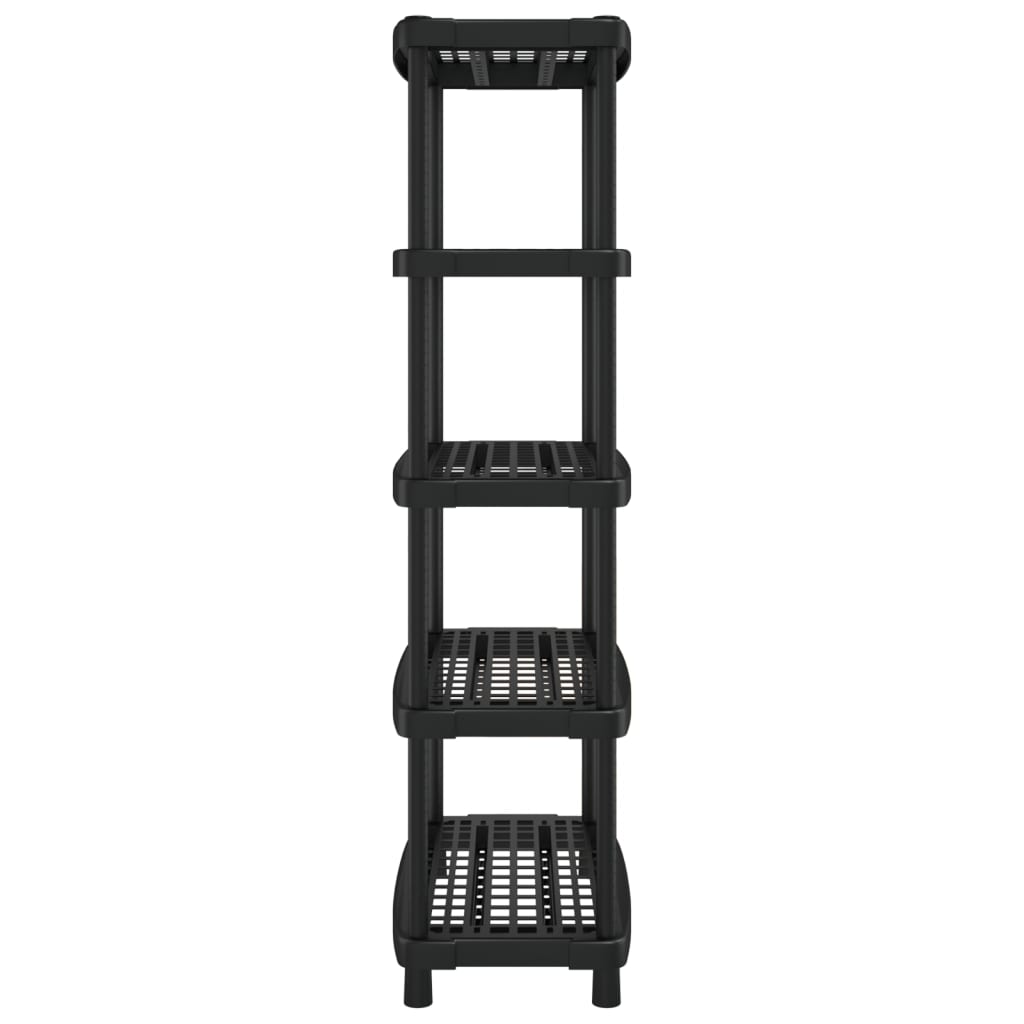 vidaXL Raft depozitare cu 5 polițe, negru, 93,5x45,5x194,5 cm, PP vidaXL Raft depozitare cu 5 polițe, negru, 93,5x45,5x194,5 cm, PP