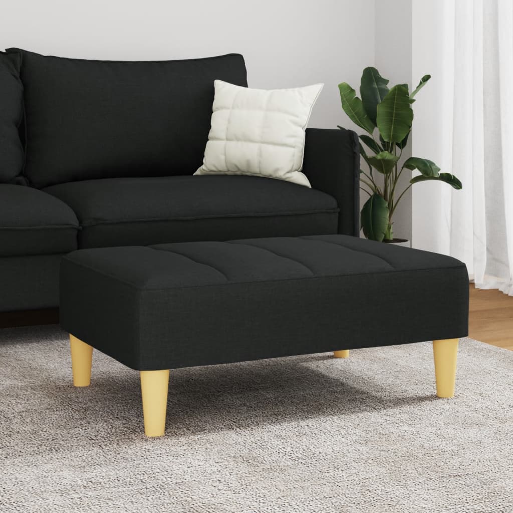 vidaXL Taburet, negru, 77x55x31 cm, material textil vidaXL Taburet, negru, 77x55x31 cm, material textil