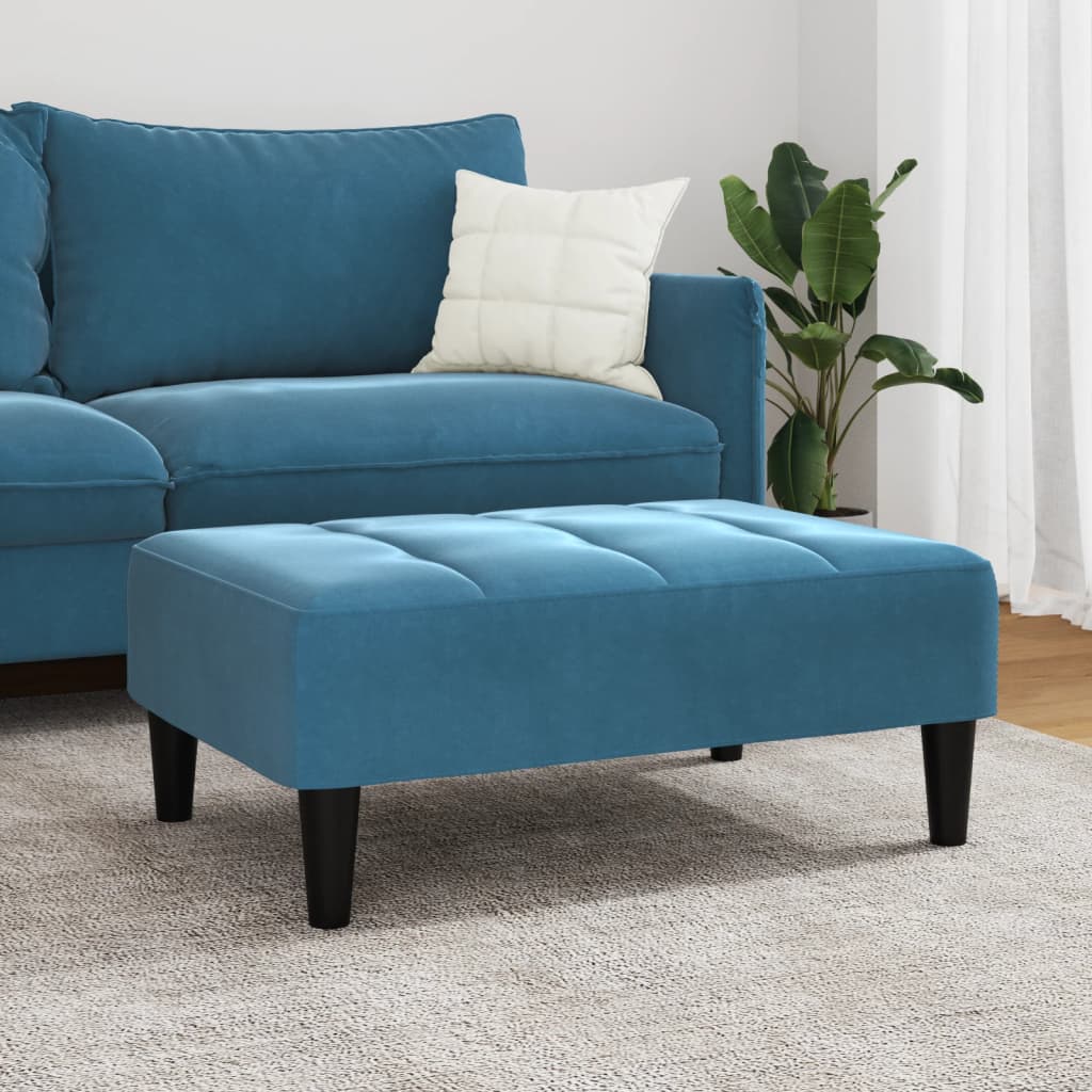 vidaXL Taburet, albastru, 77x55x31 cm, catifea vidaXL Taburet, albastru, 77x55x31 cm, catifea