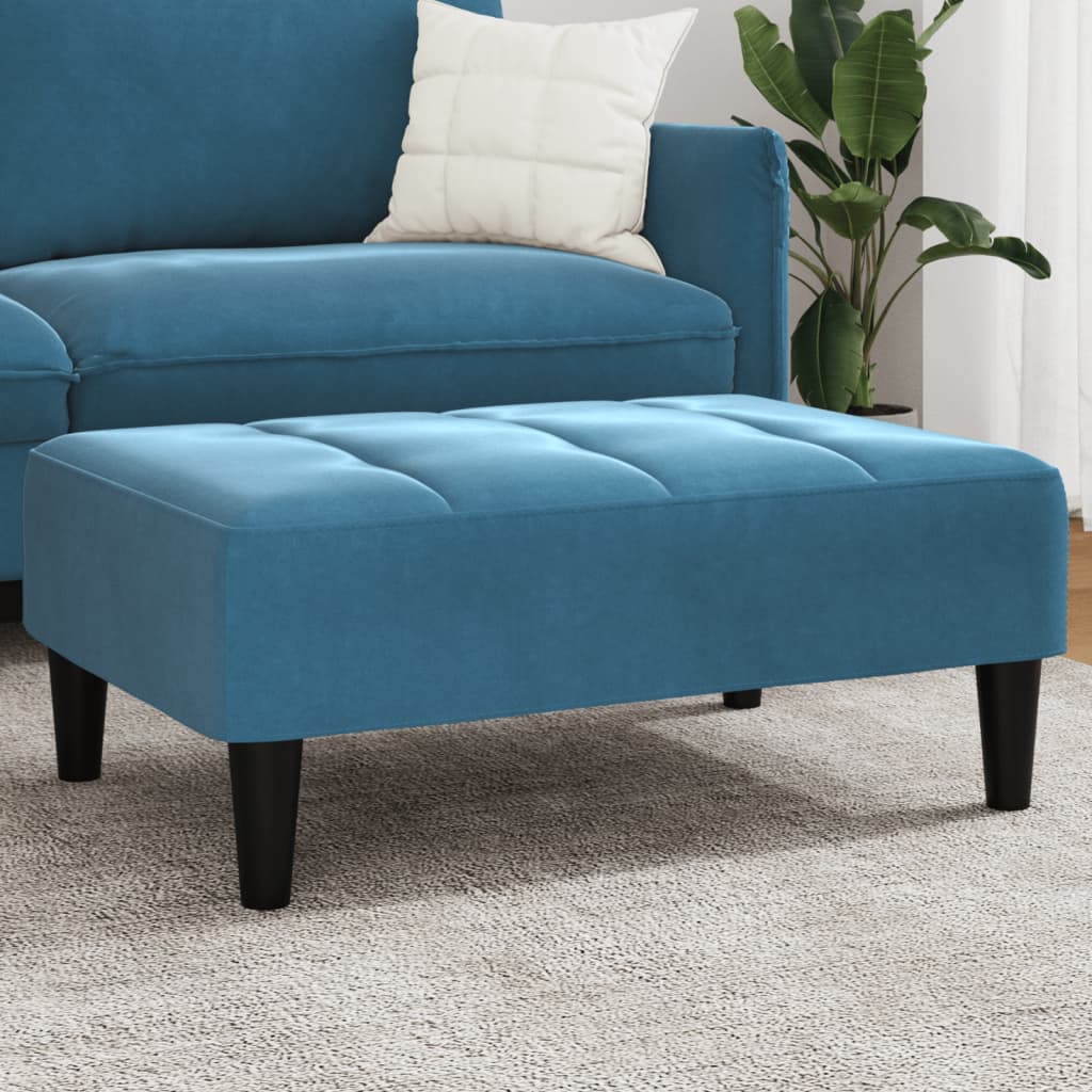 vidaXL Taburet, albastru, 77x55x31 cm, catifea vidaXL Taburet, albastru, 77x55x31 cm, catifea