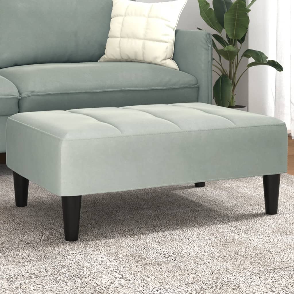 vidaXL Taburet, gri deschis, 77x55x31 cm, catifea vidaXL Taburet, gri deschis, 77x55x31 cm, catifea