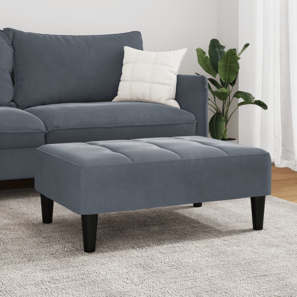 vidaXL Taburet, gri închis, 77x55x31 cm, catifea vidaXL Taburet, gri închis, 77x55x31 cm, catifea