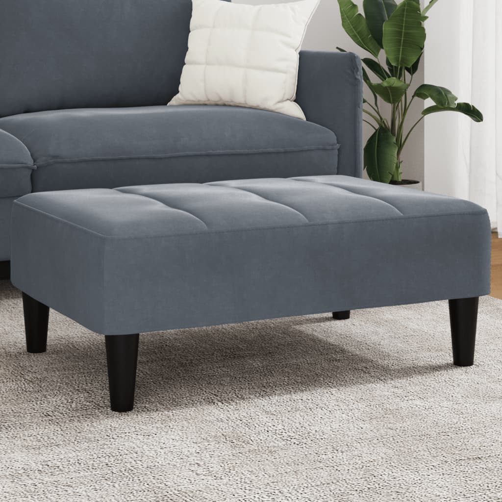 vidaXL Taburet, gri închis, 77x55x31 cm, catifea vidaXL Taburet, gri închis, 77x55x31 cm, catifea