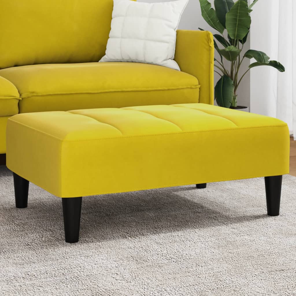 vidaXL Taburet, galben, 77x55x31 cm, catifea vidaXL Taburet, galben, 77x55x31 cm, catifea