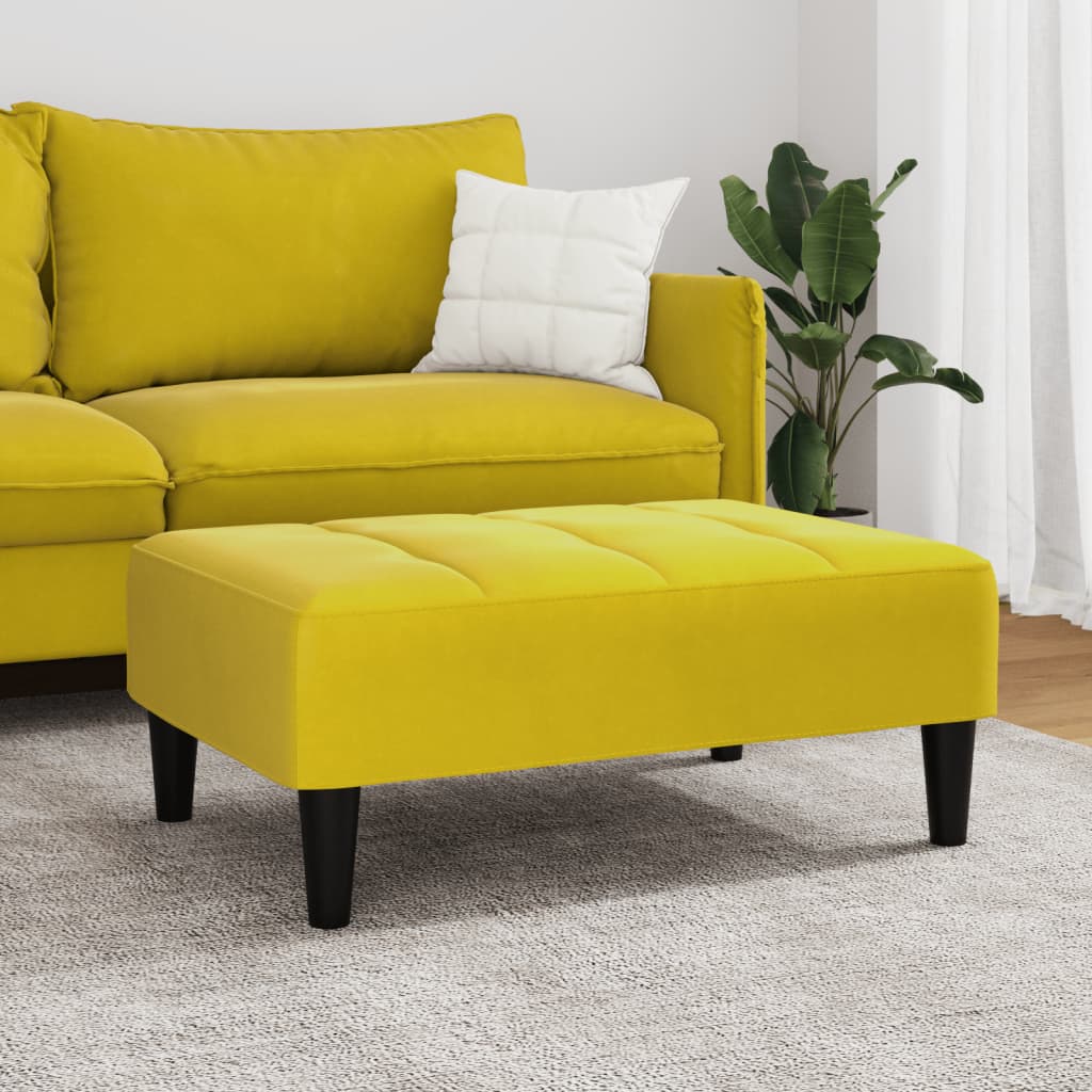 vidaXL Taburet, galben, 77x55x31 cm, catifea vidaXL Taburet, galben, 77x55x31 cm, catifea