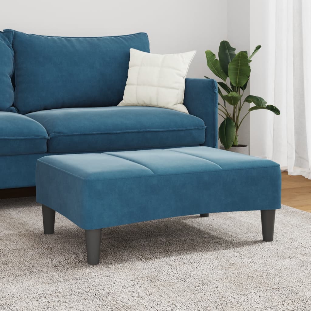 vidaXL Taburet, albastru, 77x55x31 cm, catifea vidaXL Taburet, albastru, 77x55x31 cm, catifea