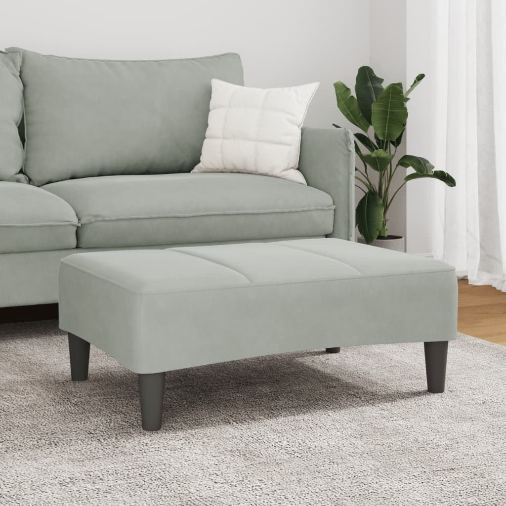 vidaXL Taburet, gri deschis, 77x55x31 cm, catifea vidaXL Taburet, gri deschis, 77x55x31 cm, catifea
