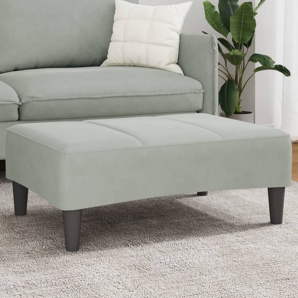 vidaXL Taburet, gri deschis, 77x55x31 cm, catifea vidaXL Taburet, gri deschis, 77x55x31 cm, catifea